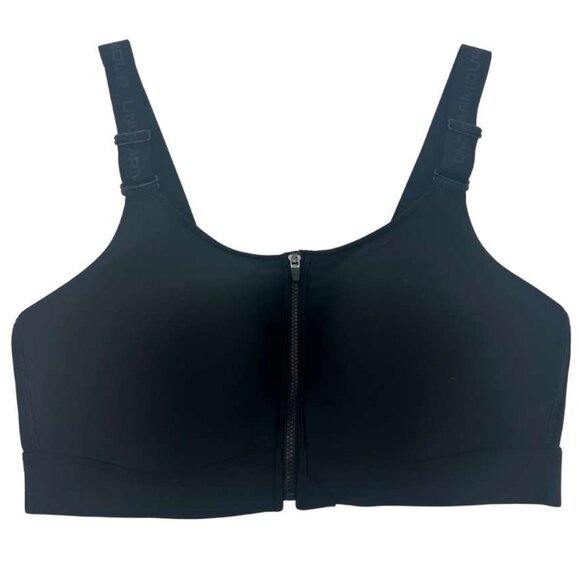 Under Armour Women's Black Infinity Zip 2.0 Sports Bra / Size Large - Picture 1 of 3